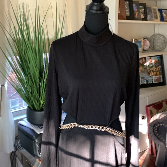 COPY - Akira black maxi dress w gold waist chain - Picture 5 of 11